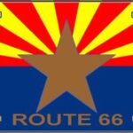 Arizona State Flag Route 66 License Plate
