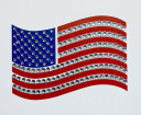 Bling US Flag 3″x4.5″ Decal