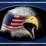 Blue Screaming Eagle License Plate