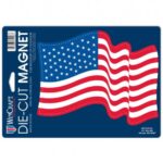 US Flag Waving Die Cut Magnet 6.25″ x 9″