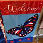 Patriotic Butterfly Welcome House Flag
