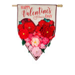Valentine Floral Ombre Heart Garden Flag